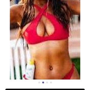 NWOT red jasmine SKATE bikini top